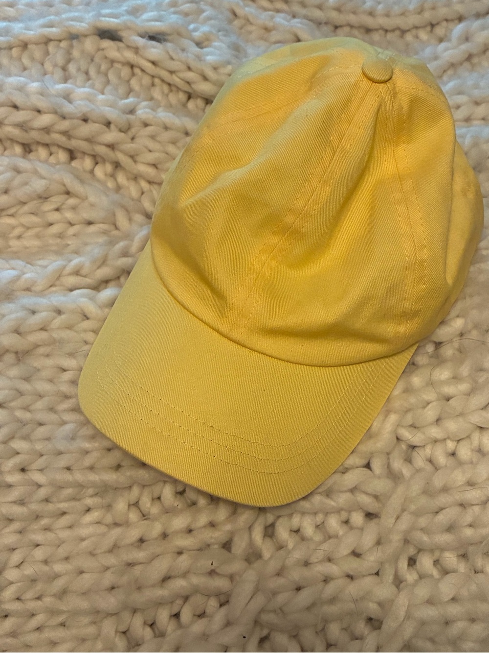 Sunny Yellow Cotton Baseball Cap